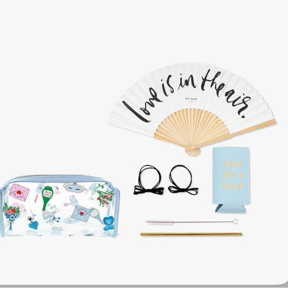 Kate Spade Wedding Cake Toss Bridal Kit Cosmetic Bag Blue - Picture 4 of 5